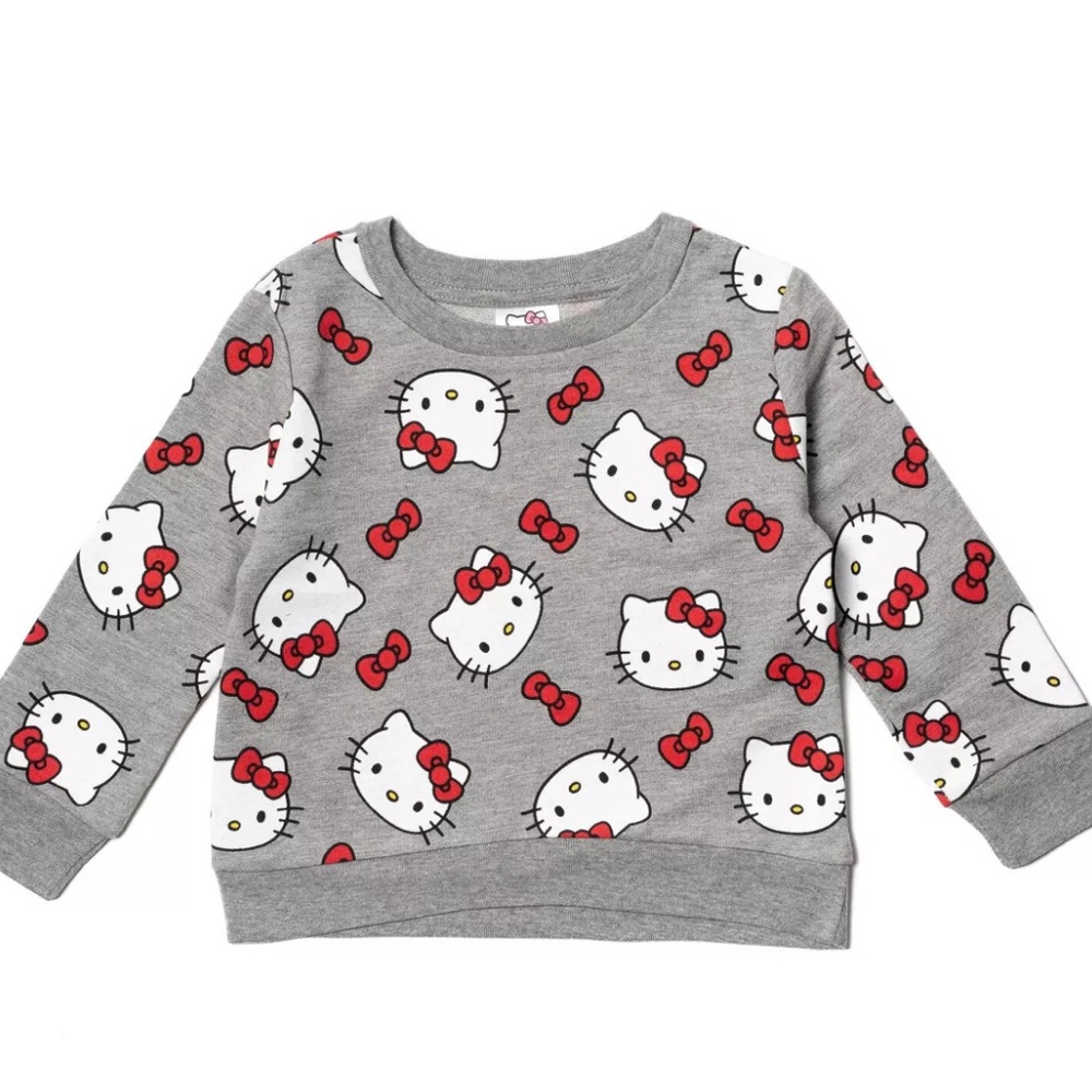 Hello Kitty Toddler Girls Pullover Sweatshirt Grey